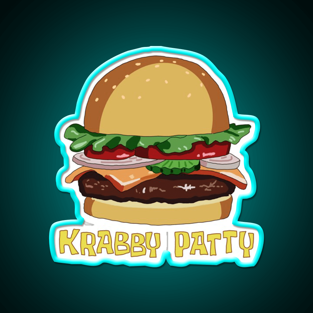 Spongebobs Squarepants Krabby Patty Led Neon Sign For Burger Place Rgb Color - Shineneon