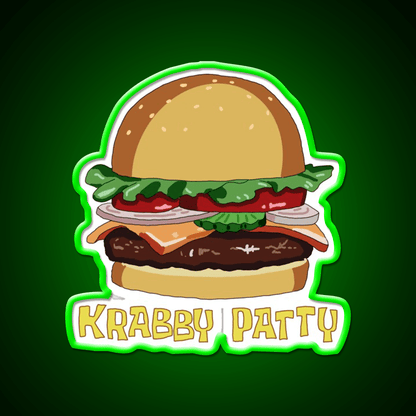 Spongebobs Squarepants Krabby Patty Led Neon Sign For Burger Place Rgb Color - Shineneon