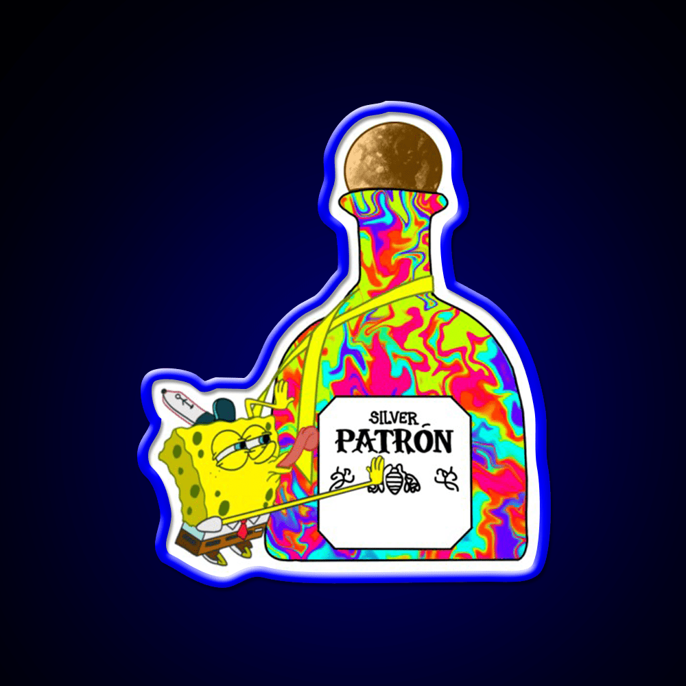Spongebobxpatron Party Drink Tequila Led Neon Sign Rgb Color - Shineneon