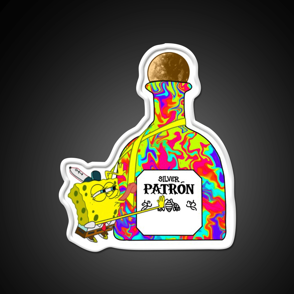 Spongebobxpatron Party Drink Tequila Led Neon Sign Rgb Color - Shineneon