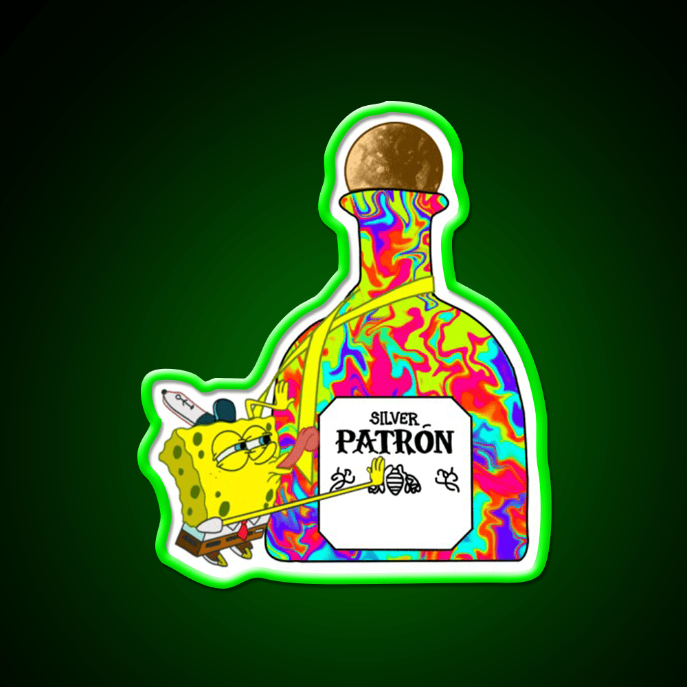 Spongebobxpatron Party Drink Tequila Led Neon Sign Rgb Color - Shineneon