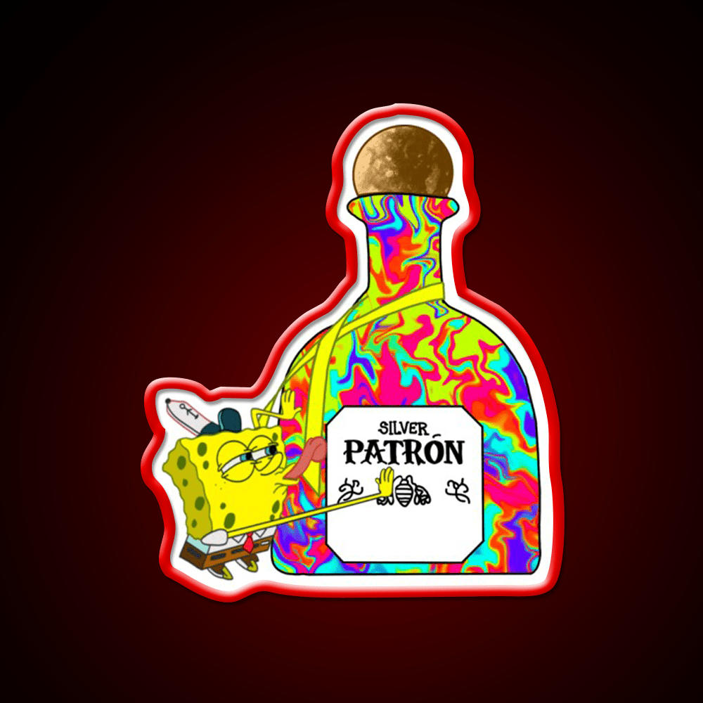 Spongebobxpatron Party Drink Tequila Led Neon Sign Rgb Color - Shineneon