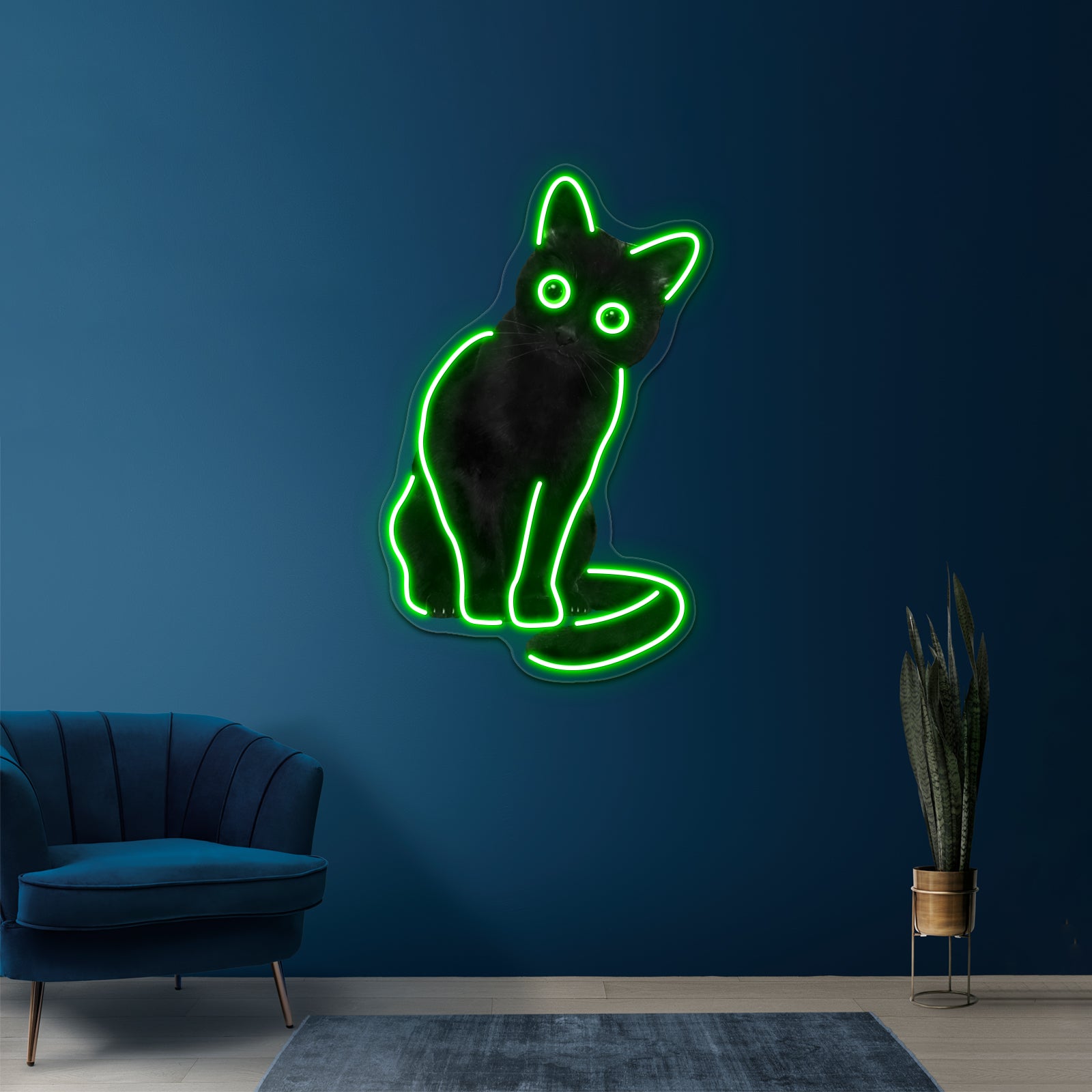 Spooky Cute Cat Artwork Custom Led Signs | Shineneon