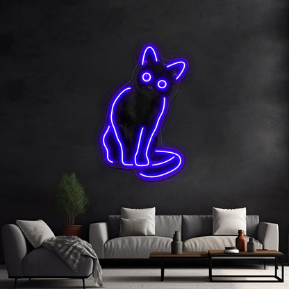 Spooky Cute Cat Artwork Custom Led Signs