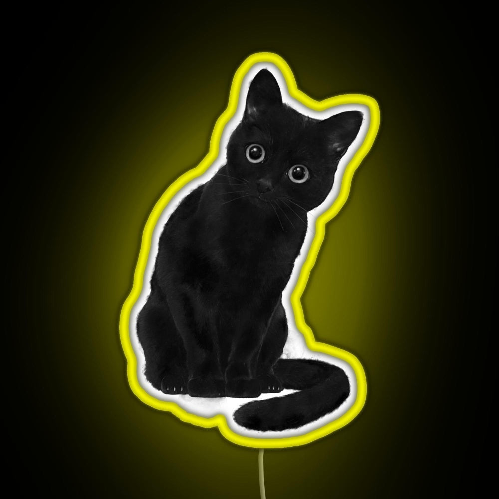 Spooky Cute Cat Rgb Led Neon Sign Pop Wall Art