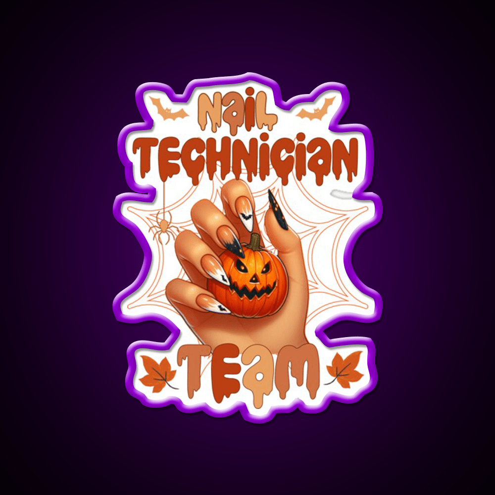 Spooky Halloween Nail Tech Trick Or Treat Nail Salon Led Neon Sign Rgb Color - Shineneon
