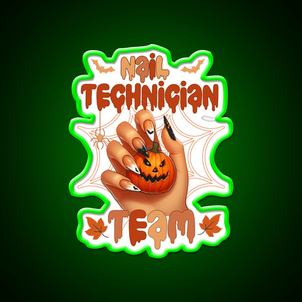 Spooky Halloween Nail Tech Trick Or Treat Nail Salon Led Neon Sign Rgb Color - Shineneon
