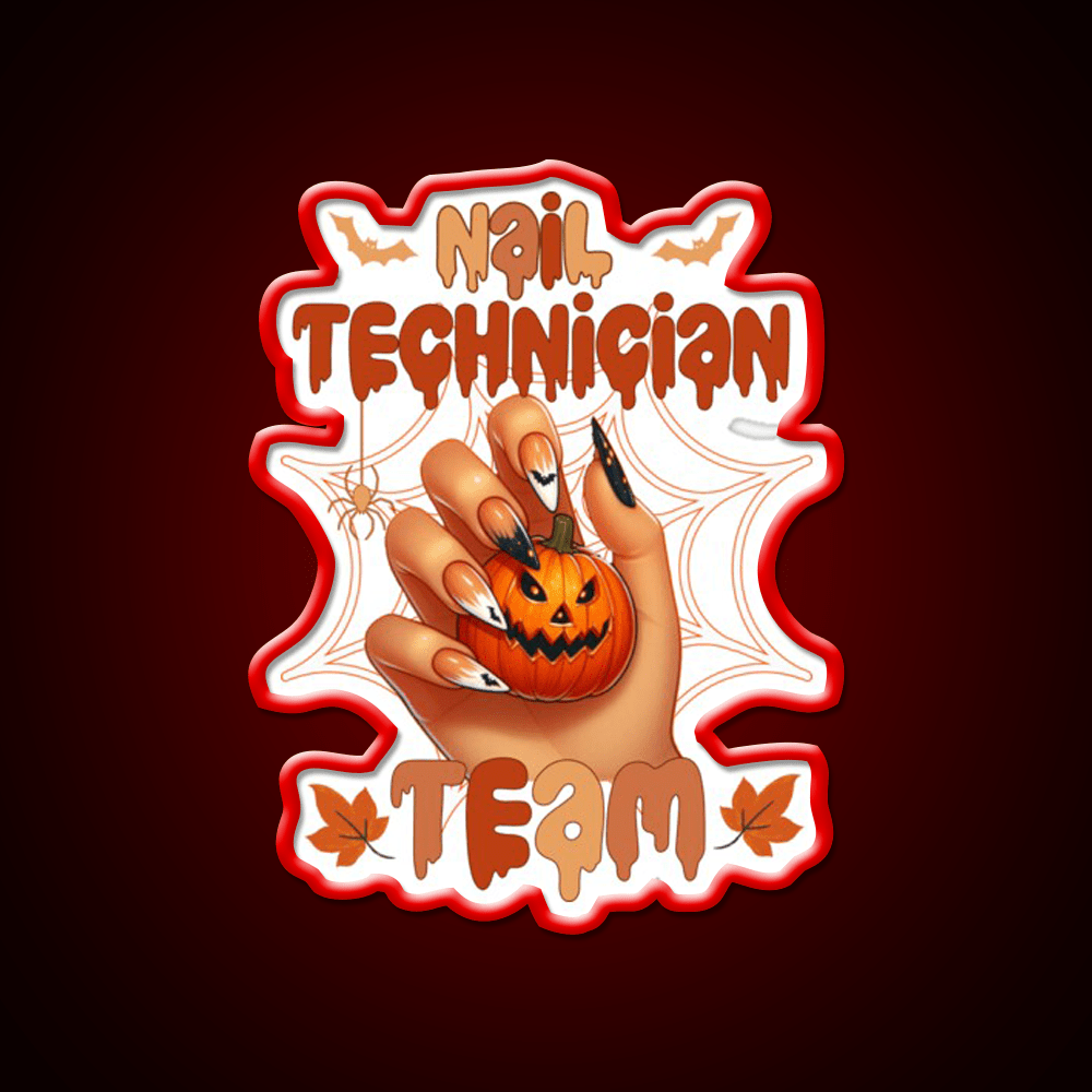 Spooky Halloween Nail Tech Trick Or Treat Nail Salon Led Neon Sign Rgb Color - Shineneon