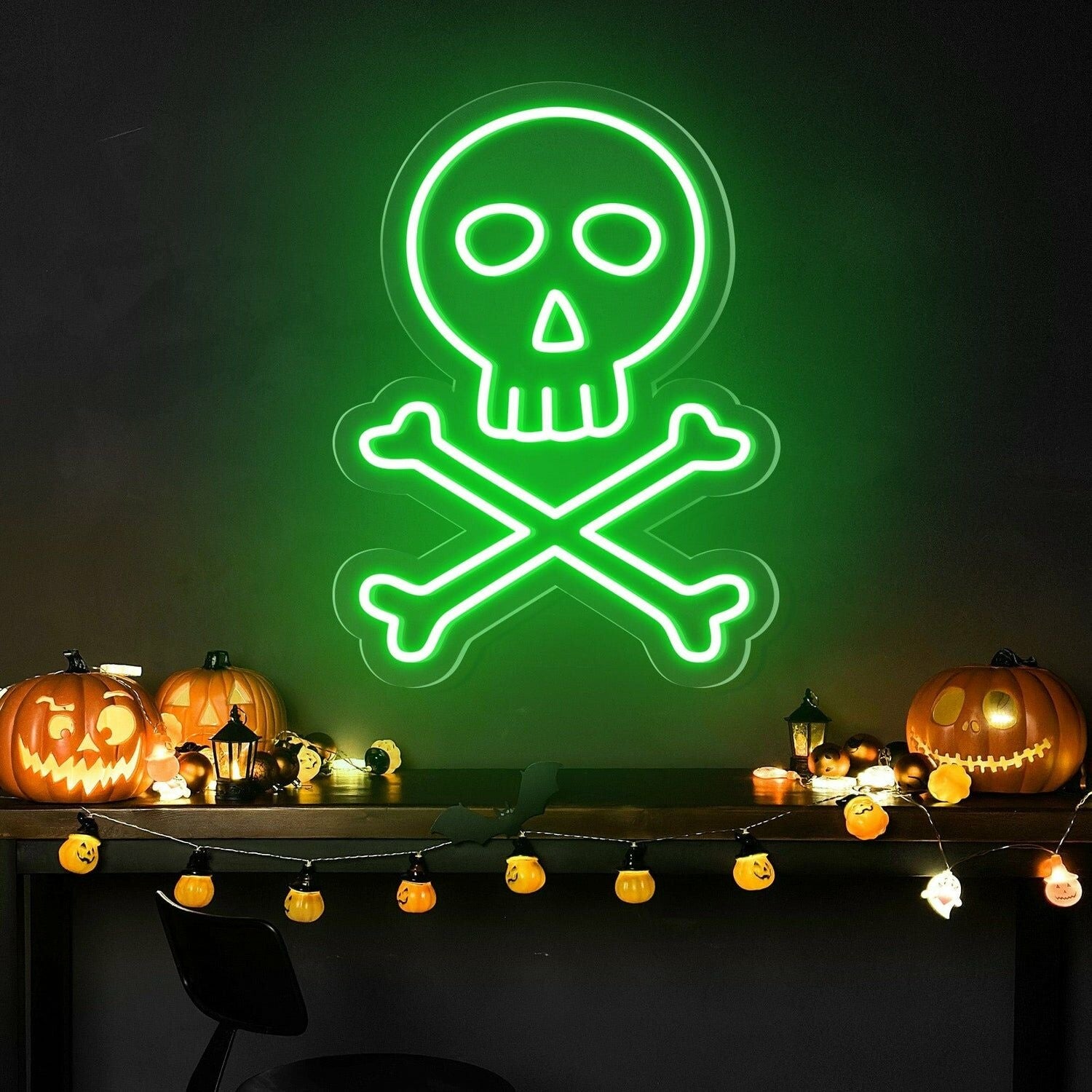 Spooky Skeleton Skulls Neon Sign | Shineneon