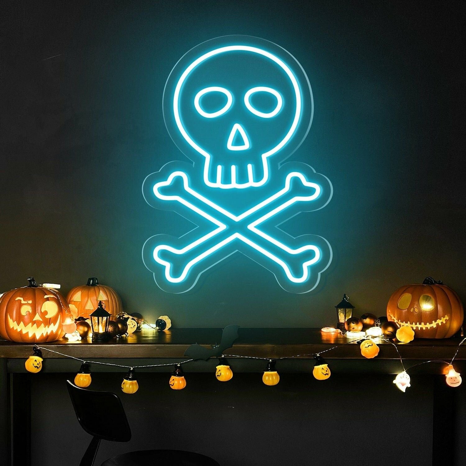 Spooky Skeleton Skulls Neon Sign | Shineneon