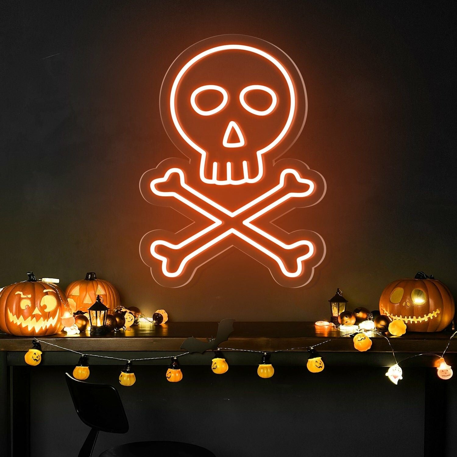 Spooky Skeleton Skulls Neon Sign | Shineneon