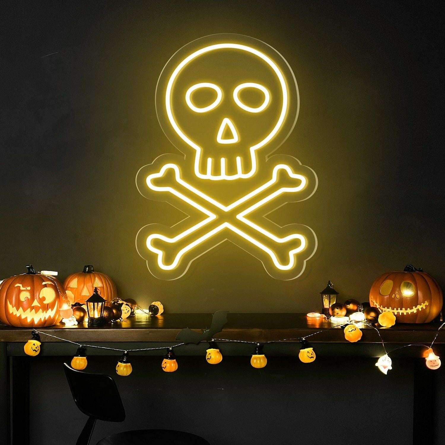 Spooky Skeleton Skulls Neon Sign | Shineneon