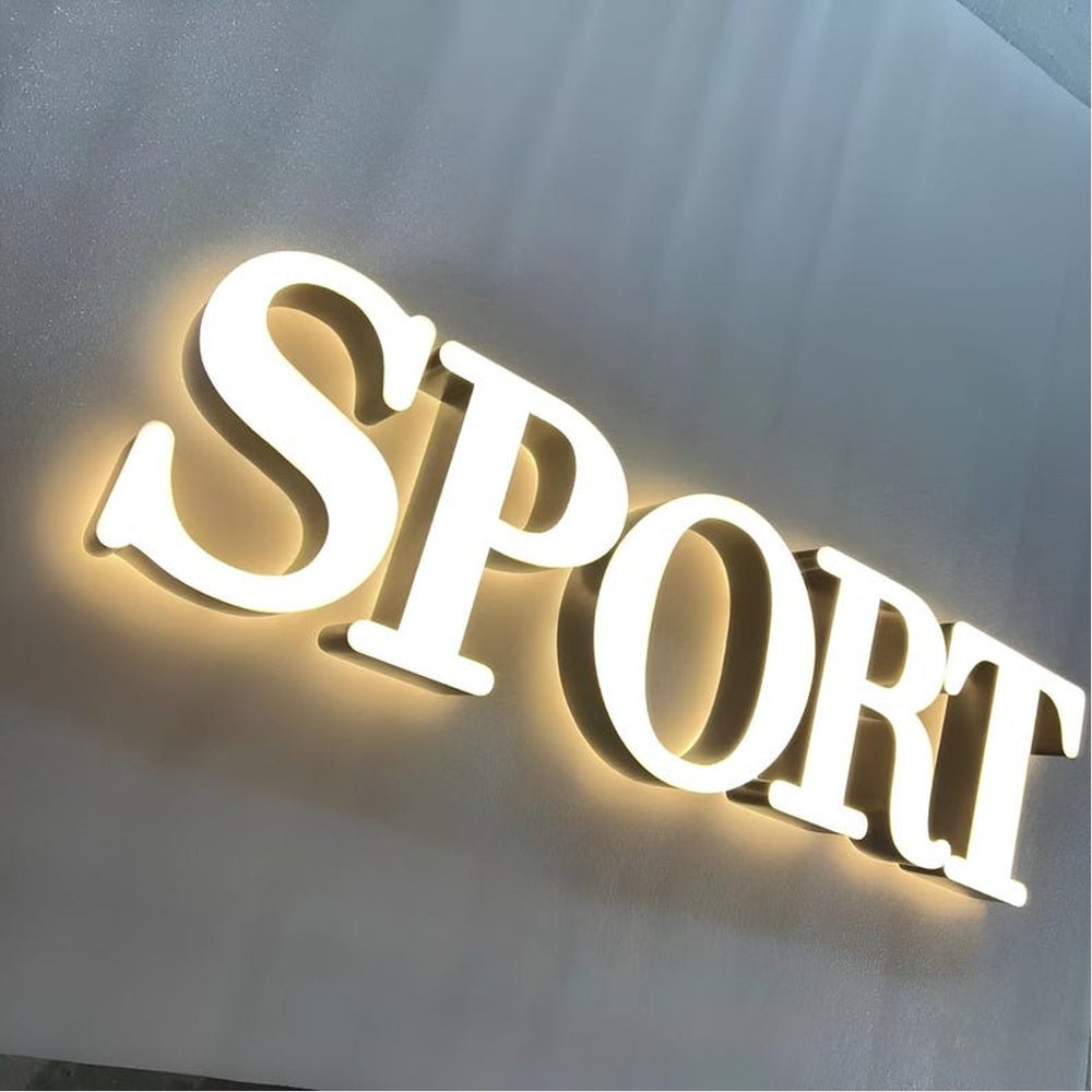 Sport All Caps 3D Frontlit And Backlit Channel Letter Led Light Sign - Shineneon