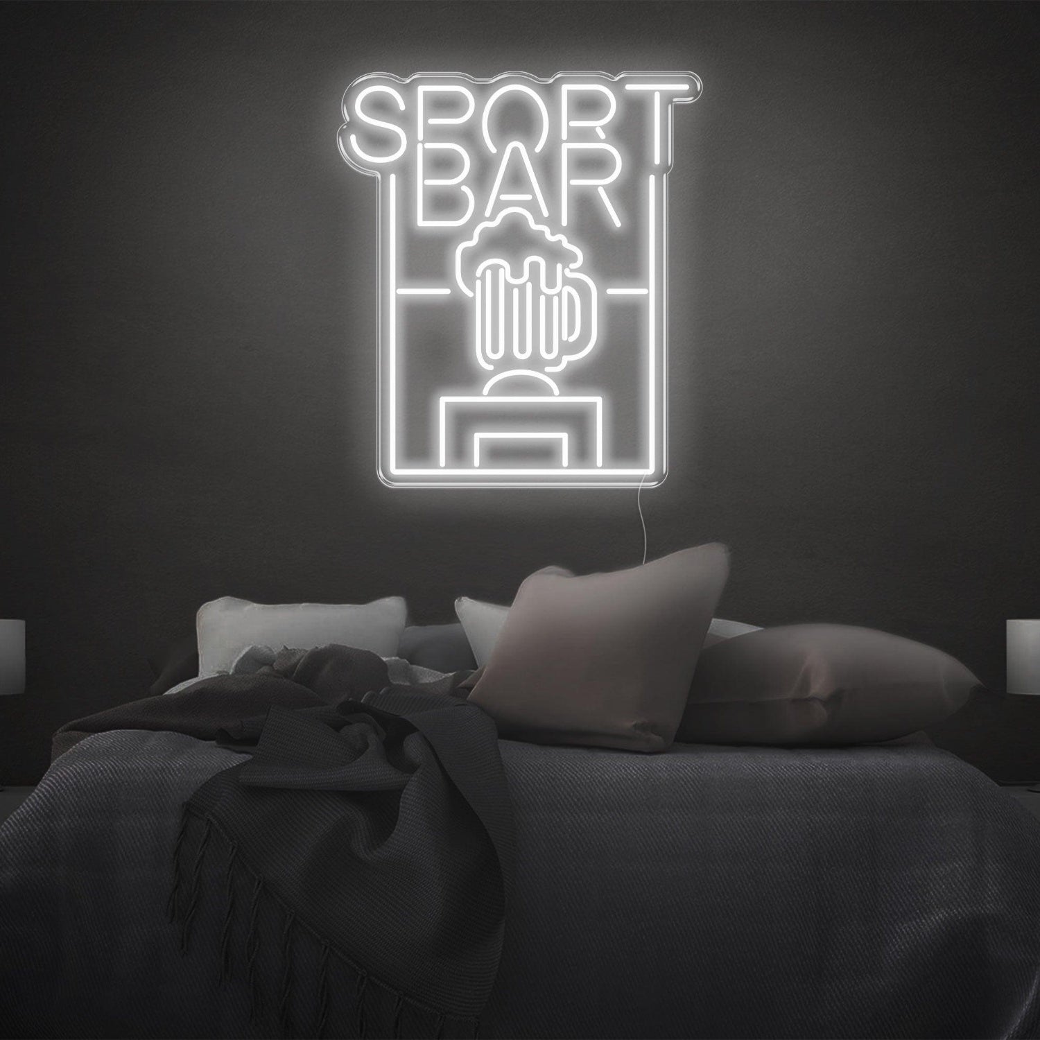 Sport Bar Beer Cup Blue Led Neon Sign For Modern Bedroom Wall Decor | Shineneon