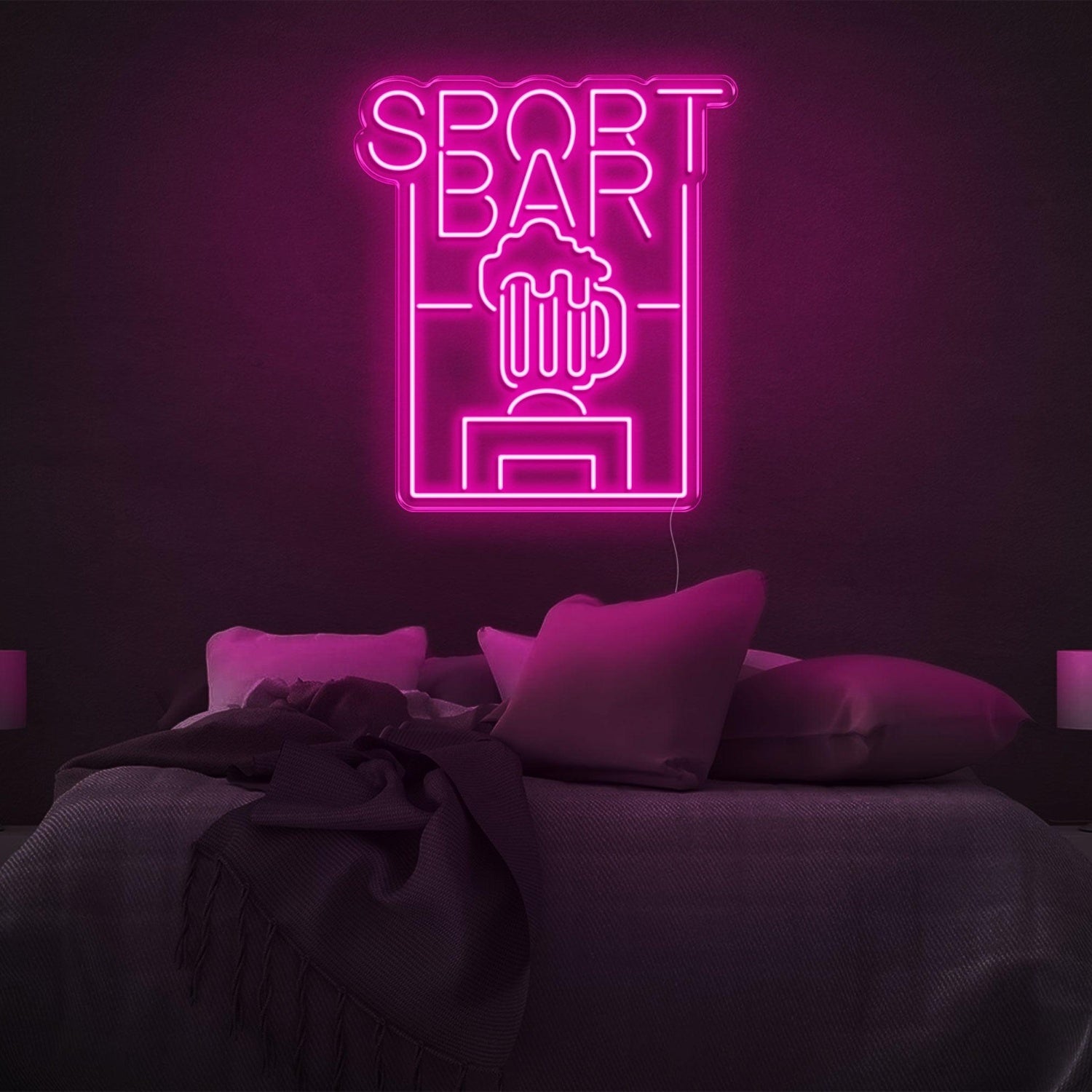 Sport Bar Beer Cup Blue Led Neon Sign For Modern Bedroom Wall Decor | Shineneon