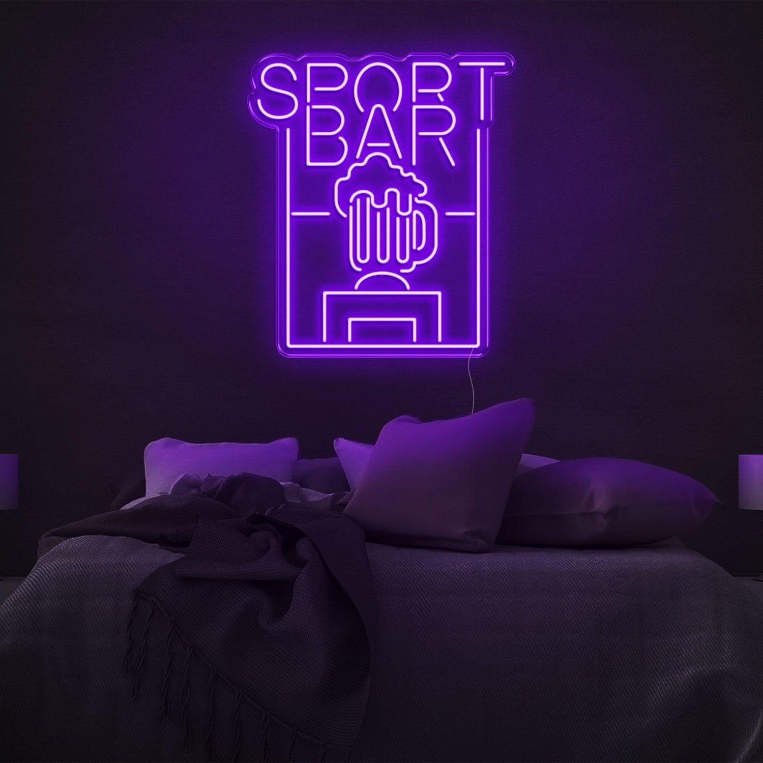 Sport Bar Beer Cup Blue Led Neon Sign For Modern Bedroom Wall Decor | Shineneon