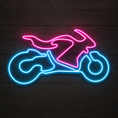 Sport Motorcycle Rectangle Vintage LED Neon Sign - Shineneon