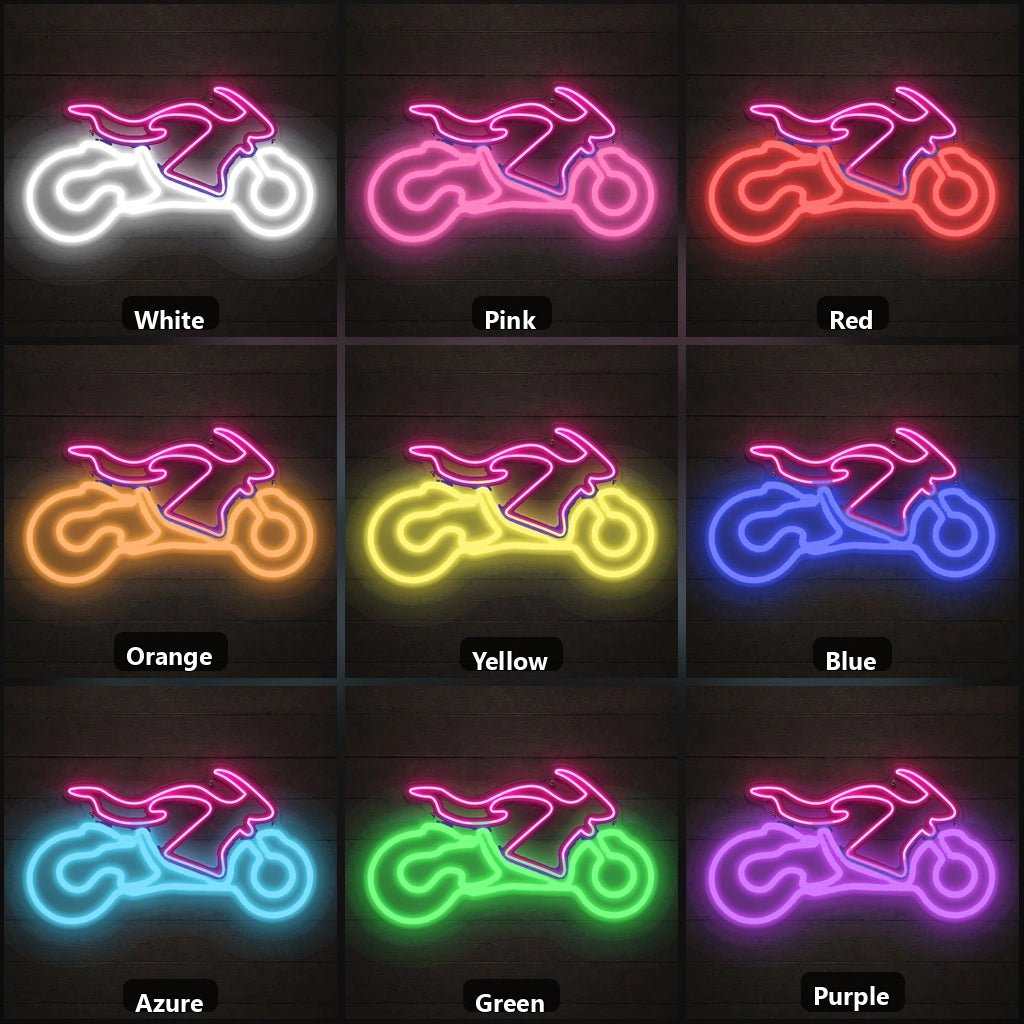 Sport Motorcycle Rectangle Vintage LED Neon Sign - Shineneon