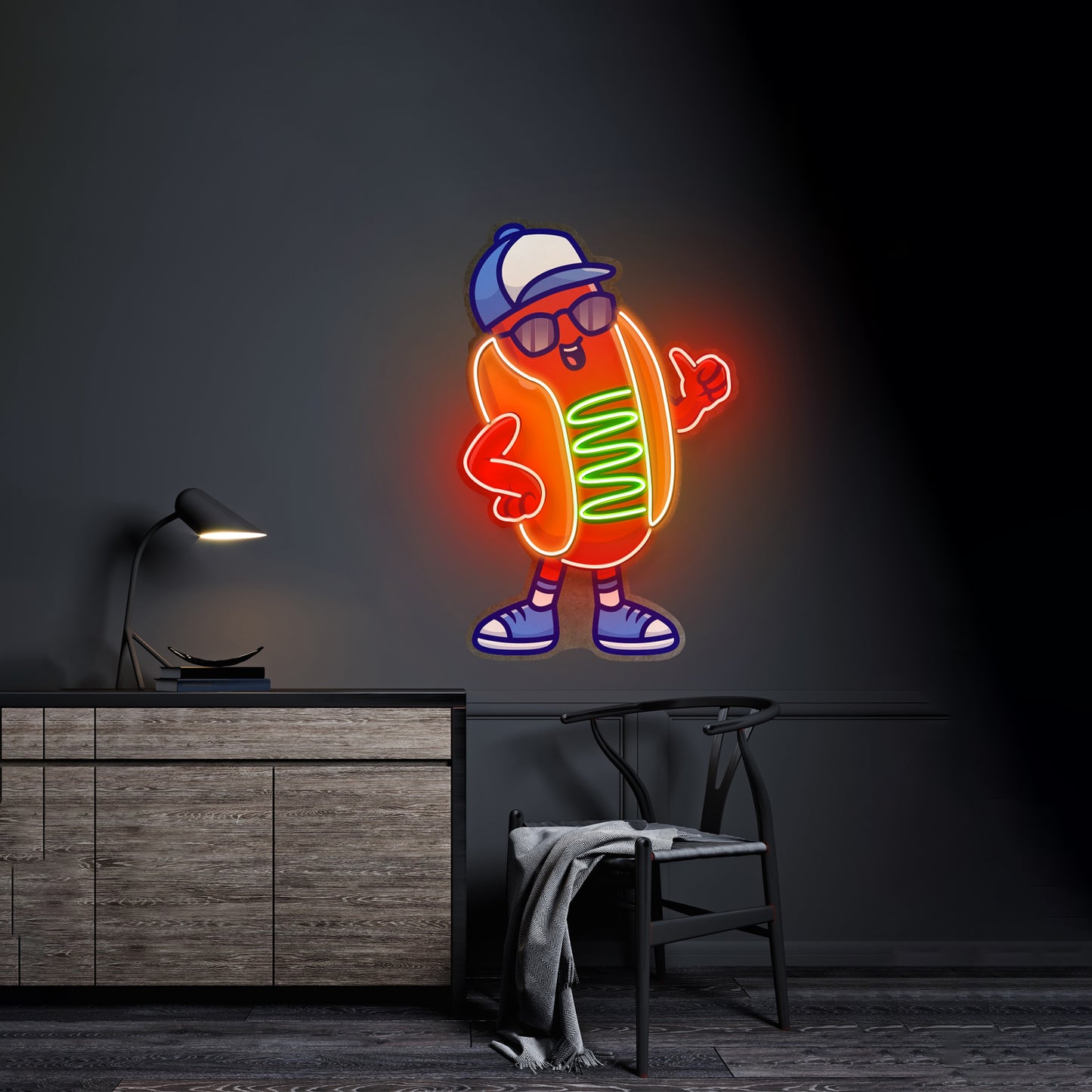 Sportie Hotdog Guy Led Neon Sign Light Custom Led Signs