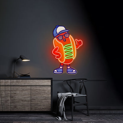 Sportie Hotdog Guy Led Neon Sign Light Custom Led Signs