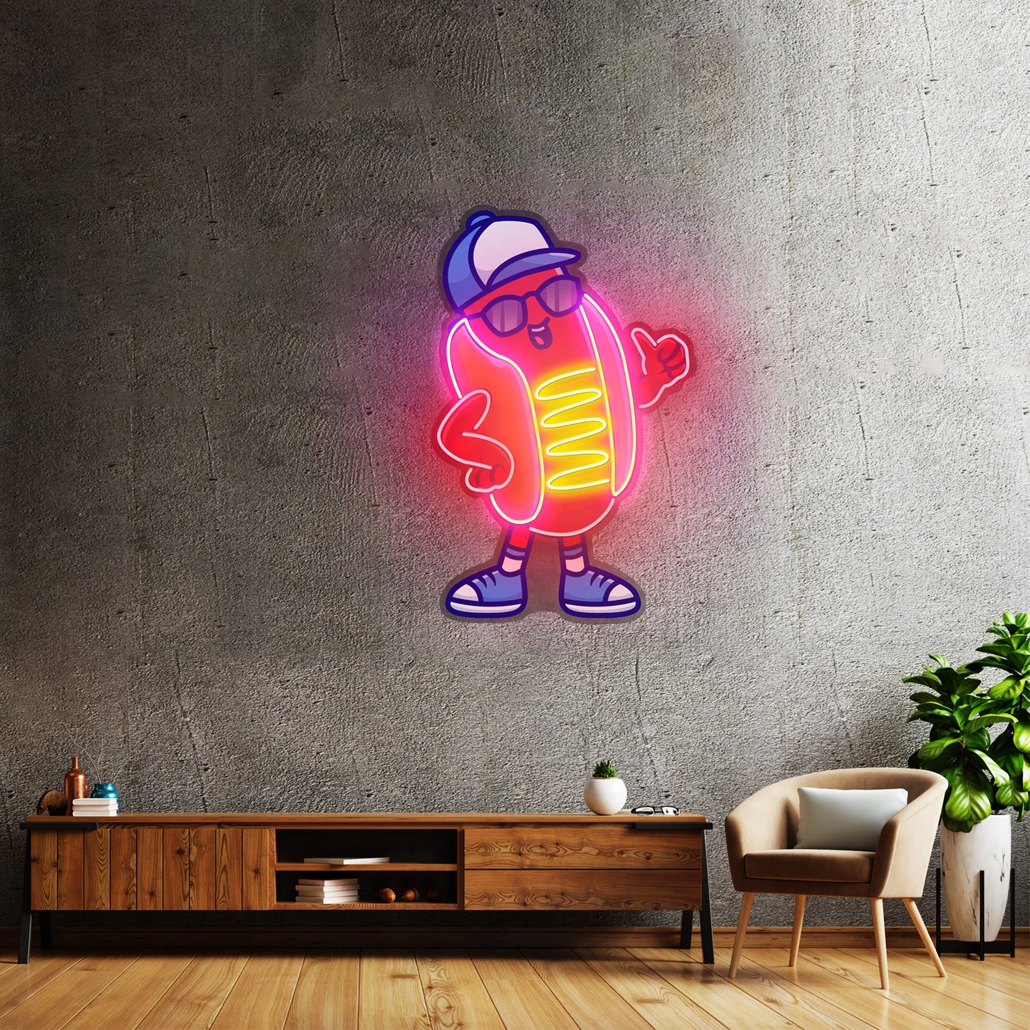 Sportie Hotdog Guy Led Neon Sign Light Custom Led Signs