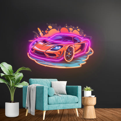 Sports Car Catoon Led Neon Sign Light Custom Led Signs