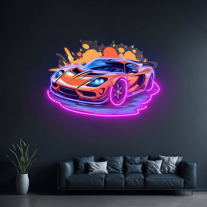 Sports Car Catoon Led Neon Sign Light Custom Led Signs