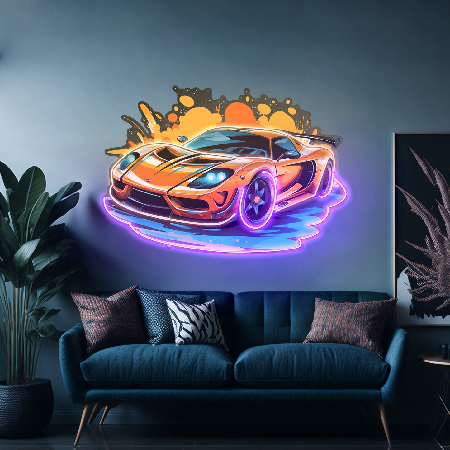 Sports Car Catoon Led Neon Sign Light Custom Led Signs