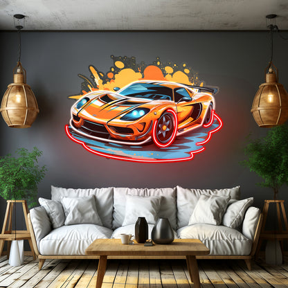 Sports Car Catoon Led Neon Sign Light Custom Led Signs