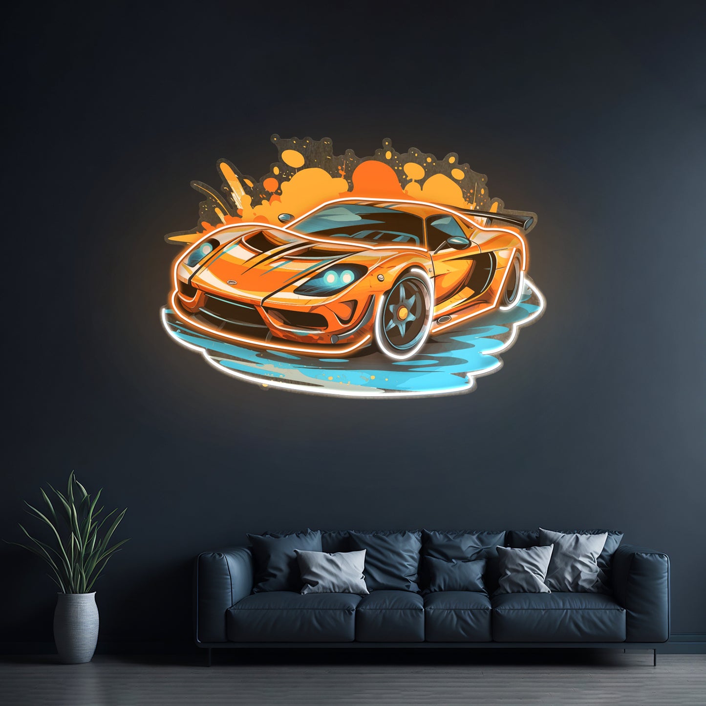 Sports Car Catoon Led Neon Sign Light Custom Led Signs