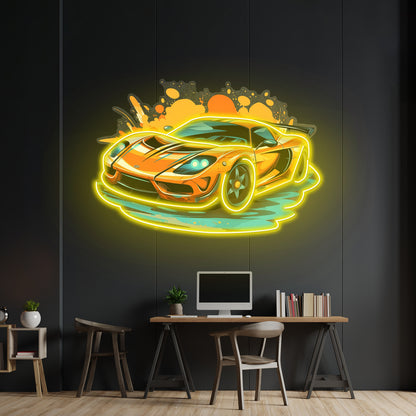 Sports Car Catoon Led Neon Sign Light Custom Led Signs