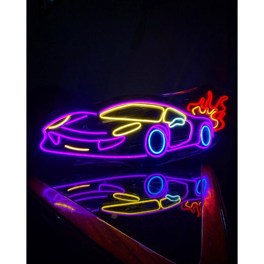 Sports Car Led Sign Business Neon Signs Wall Art