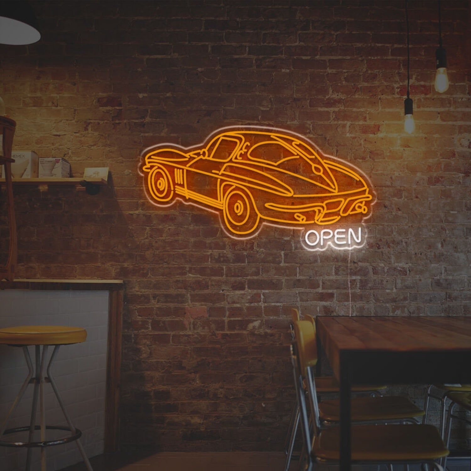 Sports Car Open Led Neon Sign - Shineneon