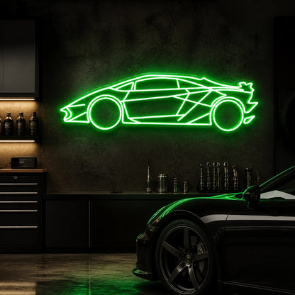 Sports Car Outline Vintage LED Neon Sign high-converting product image