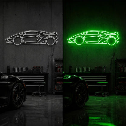 Sports Car Outline Vintage LED Neon Sign - Shineneon