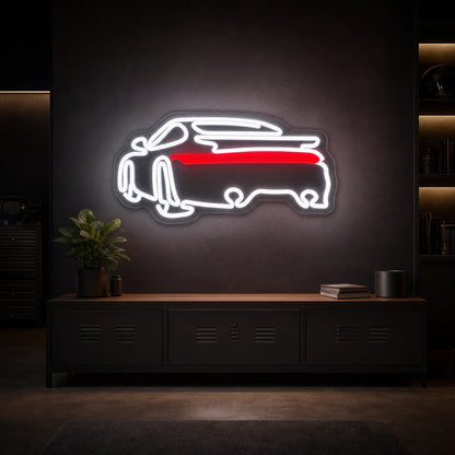 Sports Car Rear View LED Neon Sign Garage Man Cave Neon Sign real lifestyle scene