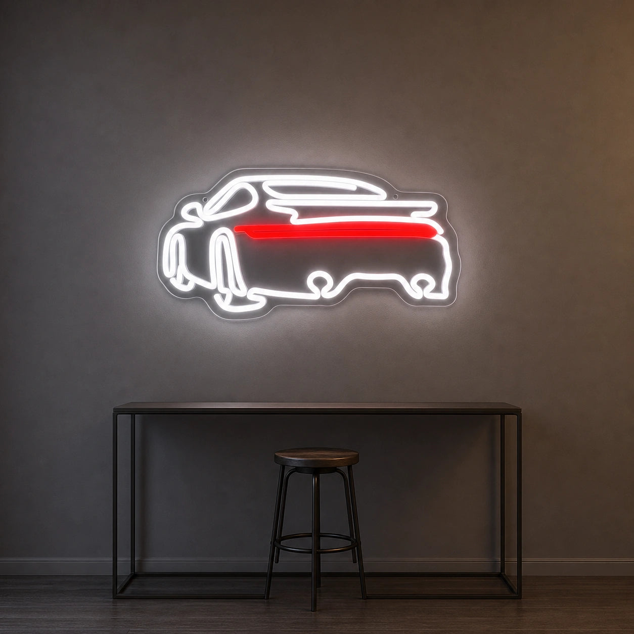 Sports Car Rear View LED Neon Sign Garage Man Cave Neon Sign size image
