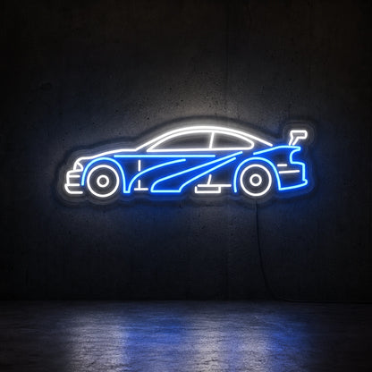 Sports Car Silhouette Vintage LED Neon Sign main product image