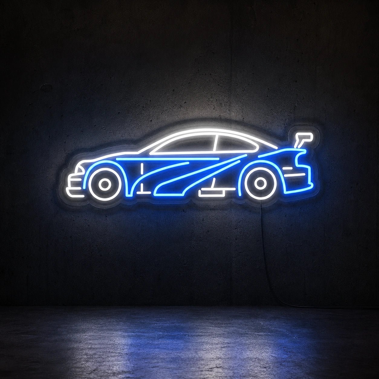 Sports Car Silhouette Vintage LED Neon Sign - Shineneon