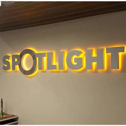 Spotlight 3D Backlit Letters Business Metal Led Sign - Shineneon
