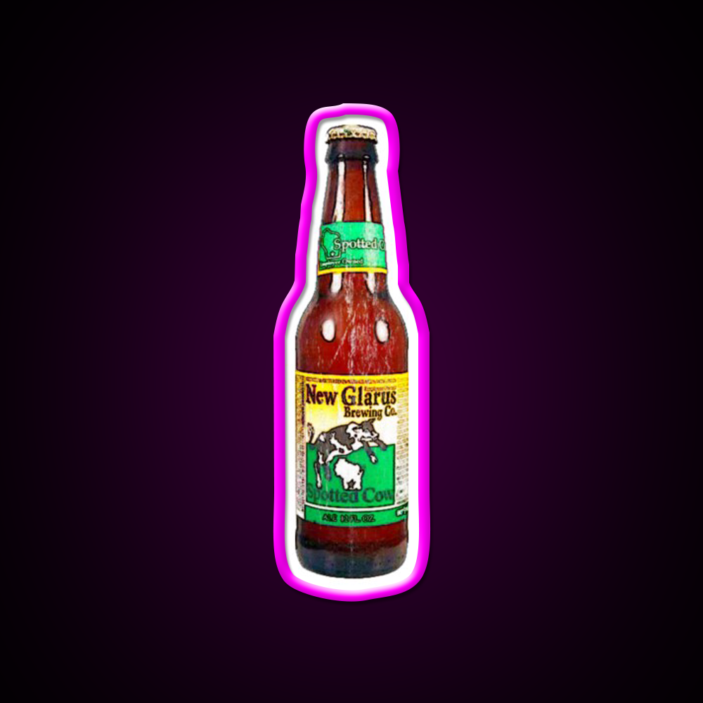 Spotted Cow Bottles Beer Bar Decor Led Neon Sign Rgb Color