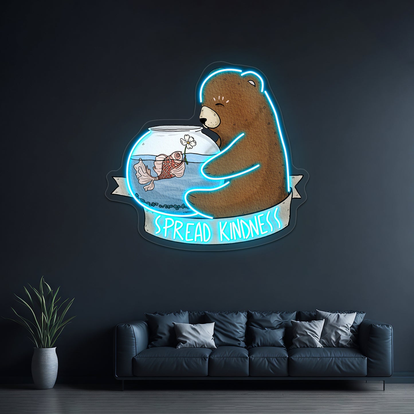 Spread Kindness Cute Artwork Custom Neon Signs