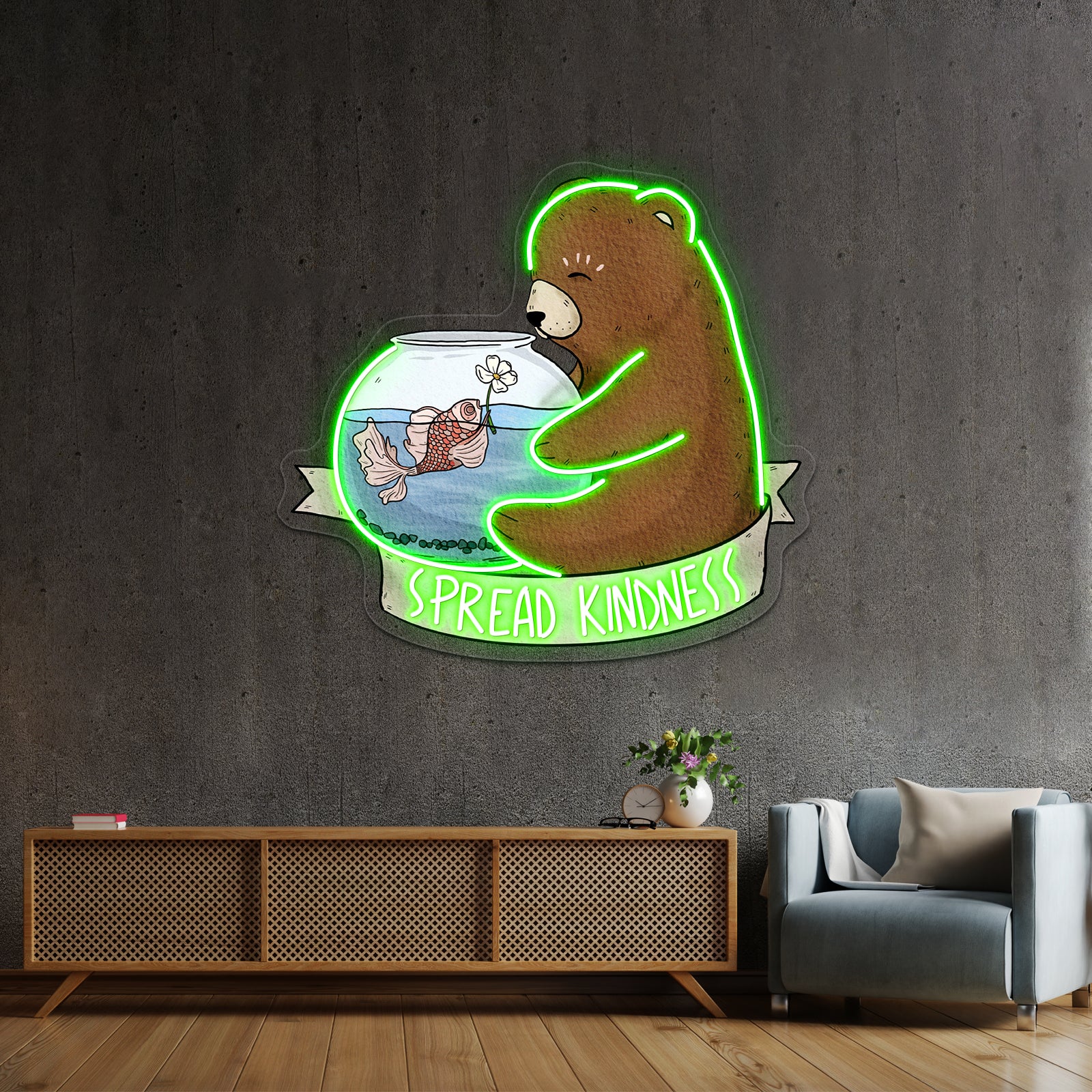 Spread Kindness Cute Artwork Custom Neon Signs | Shineneon