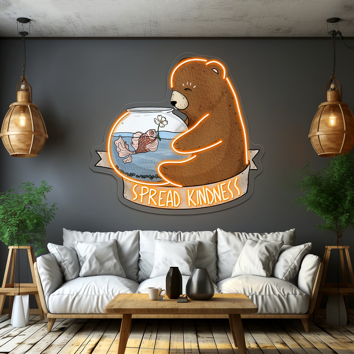 Spread Kindness Cute Artwork Custom Neon Signs