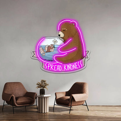 Spread Kindness Cute Artwork Custom Neon Signs