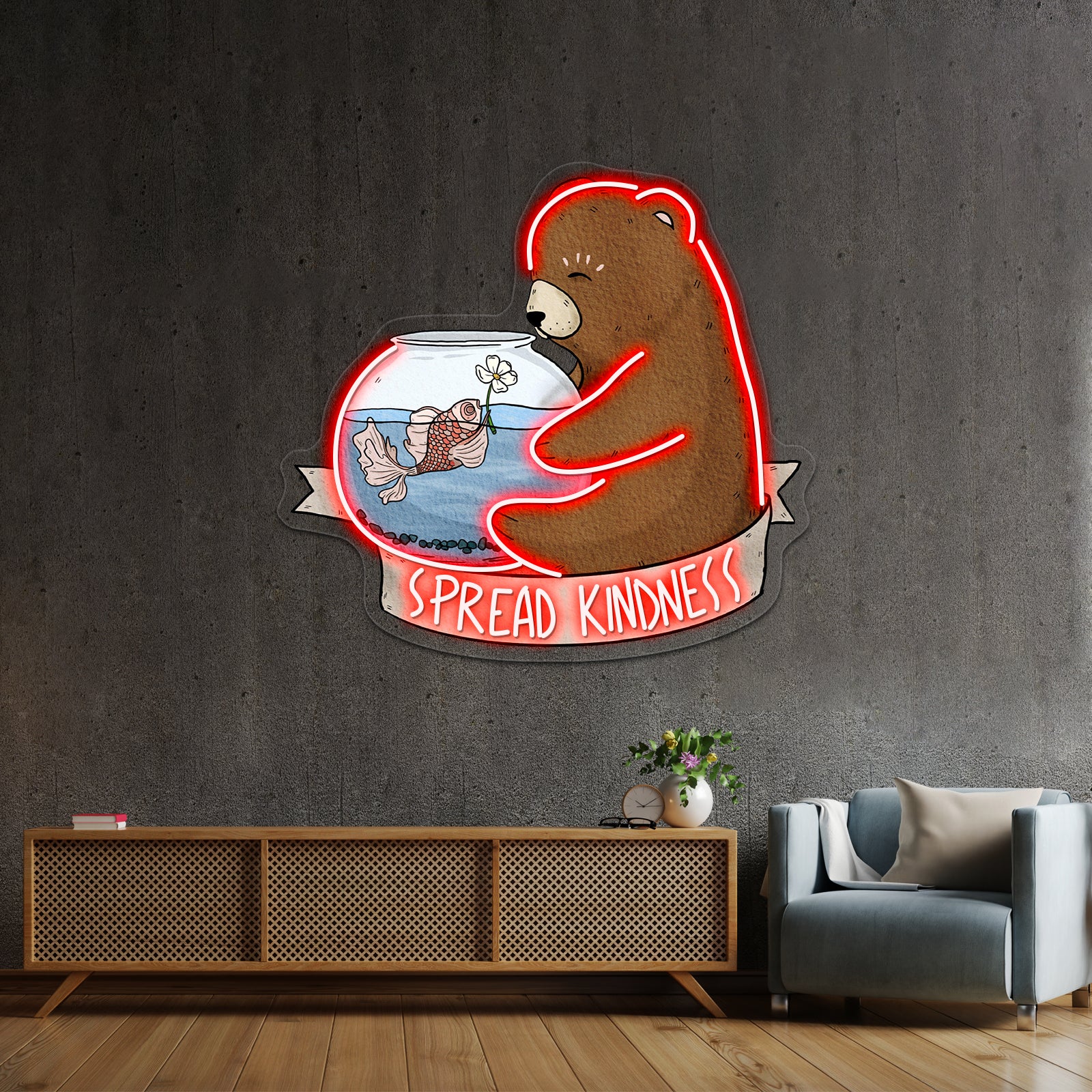 Spread Kindness Cute Artwork Custom Neon Signs | Shineneon