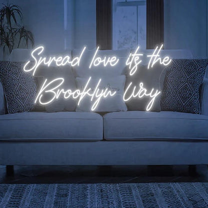 Spread Love Its The Brooklyn Way Blue Led Neon Sign For Living Room Decor | Shineneon
