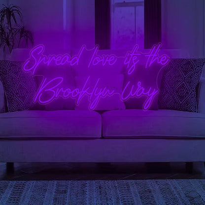 Spread Love Its The Brooklyn Way Blue Led Neon Sign For Living Room Decor | Shineneon