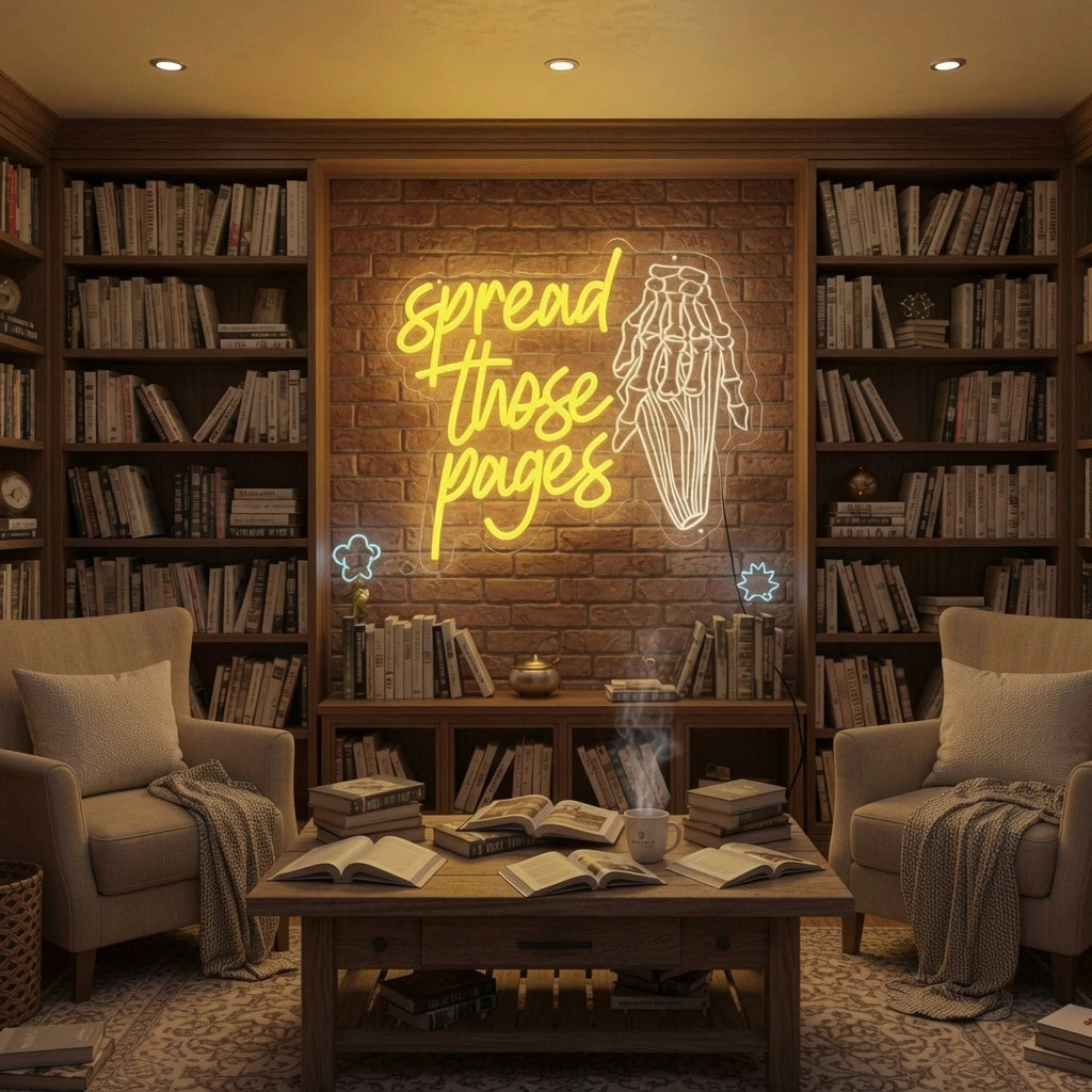 Spread Those Pages LED Neon Sign - 03 Real Lifestyle Scene