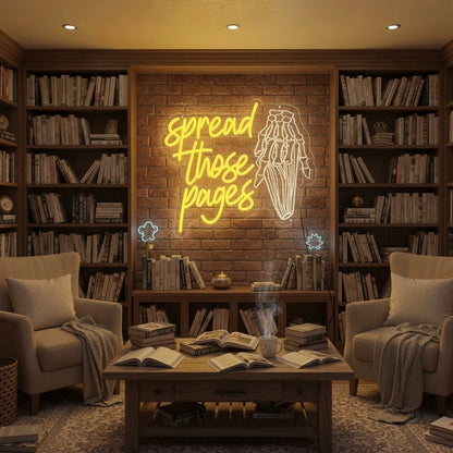 Spread Those Pages LED Neon Sign - 03 Real Lifestyle Scene